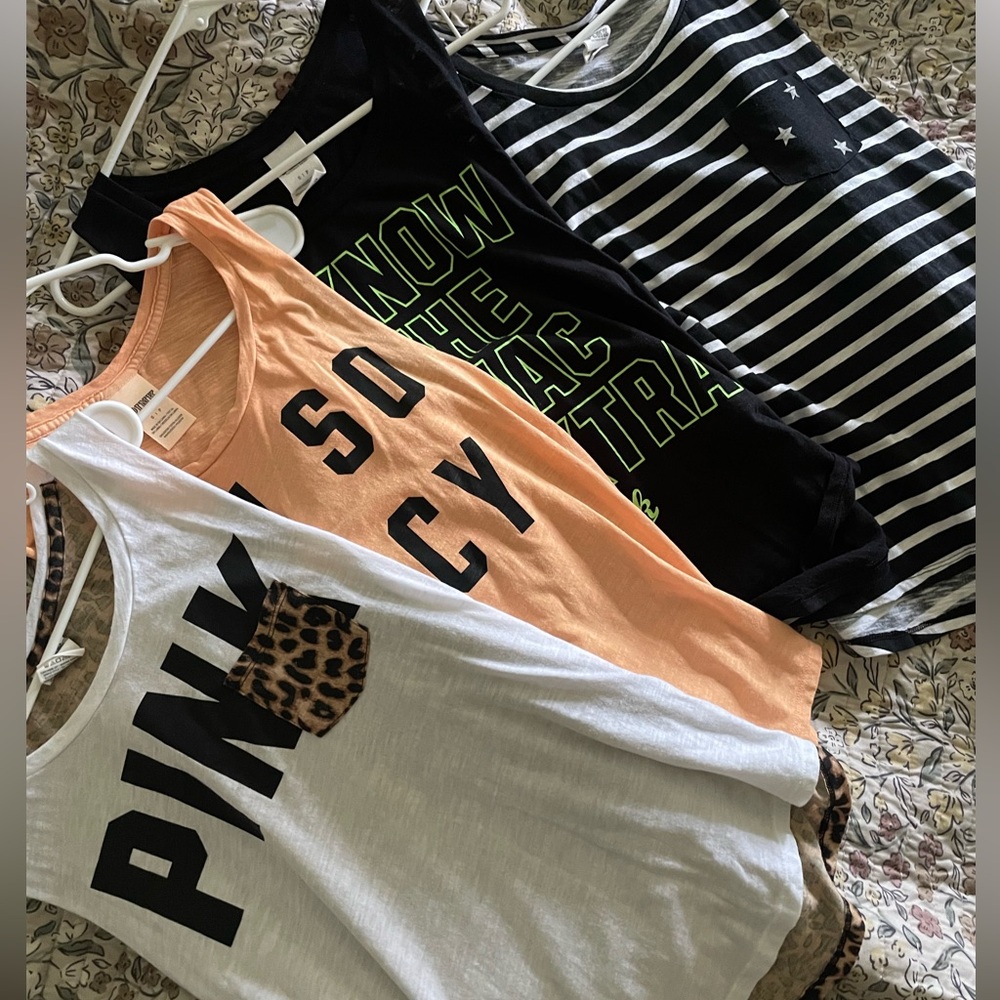 Set of 4 Victoria’s Secret PINK muscle tees from 2014 + 2015